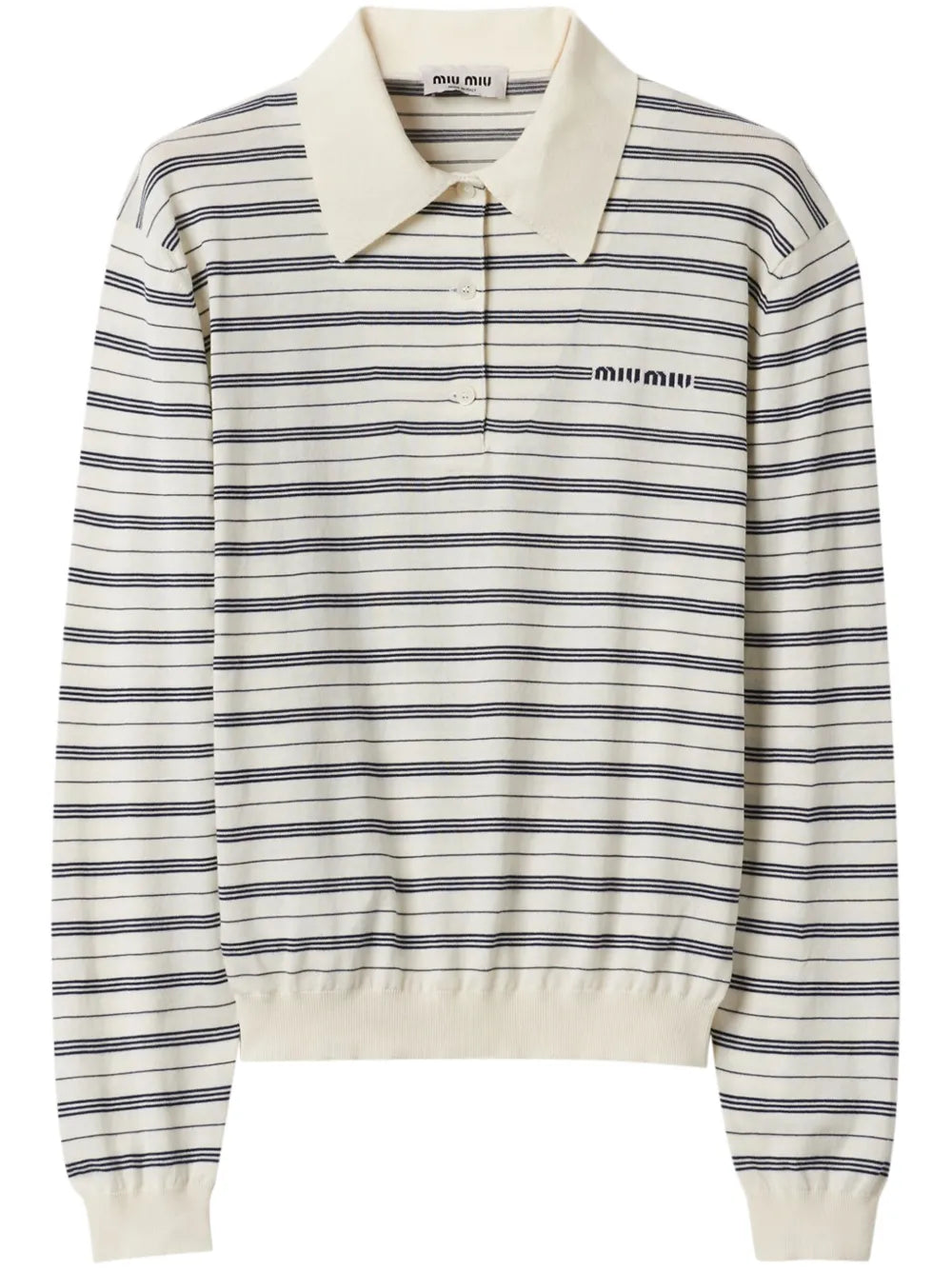 Logo-Print Striped Polo Top