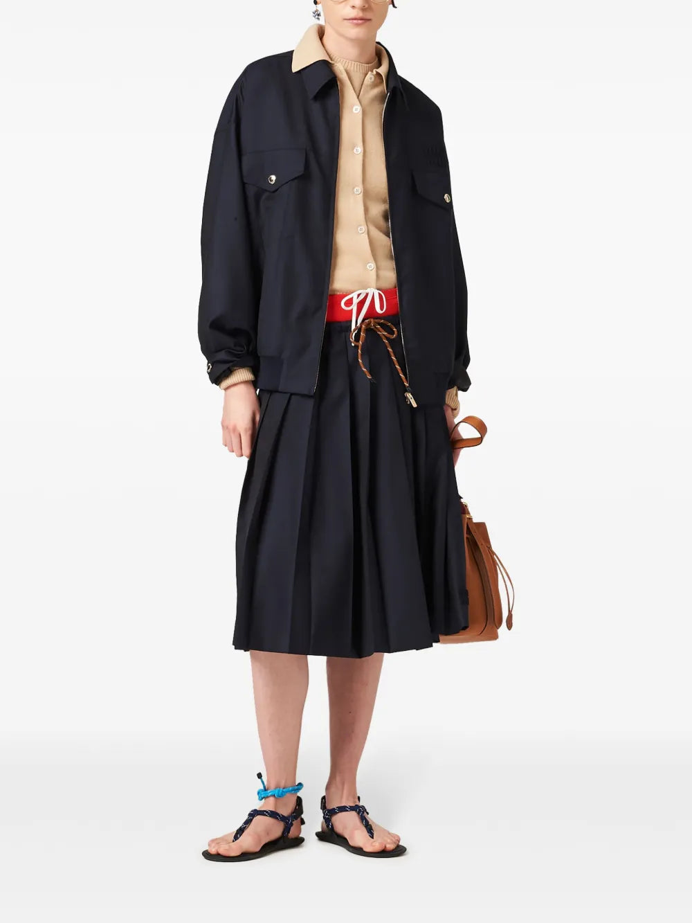 Pleated Midi Skirt