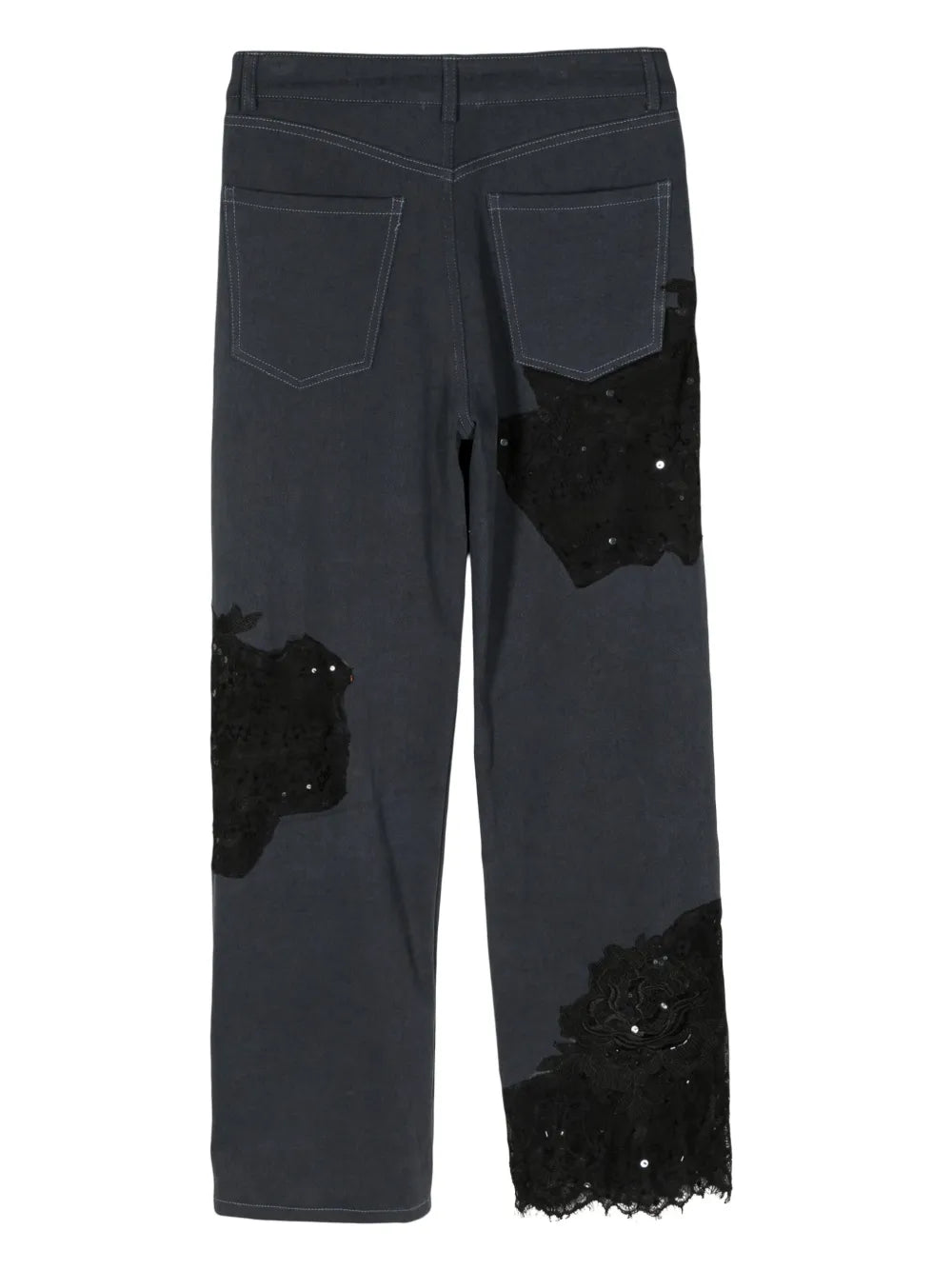 Mikaela Sequin Lace-Detail Jeans