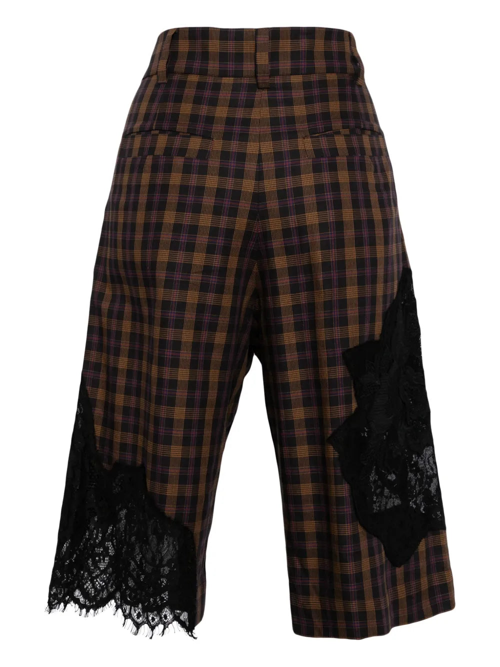 Lace-Detailing Cotton Bermuda Shorts
