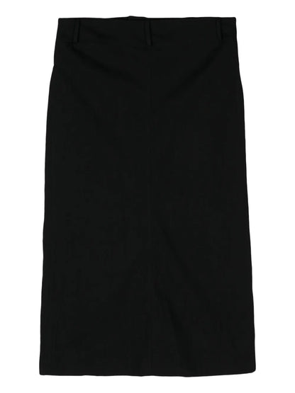 Side-Slit Denim Maxi Skirt