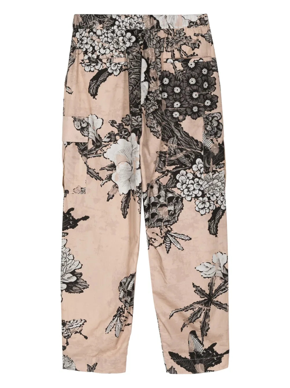 Floral-Print Elasticated Waistband Cropped Trousers