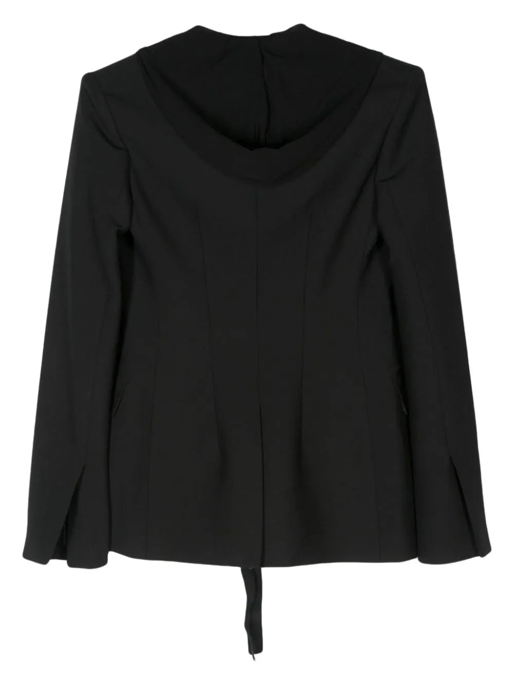 Tie-Fastening Hooded Blazer