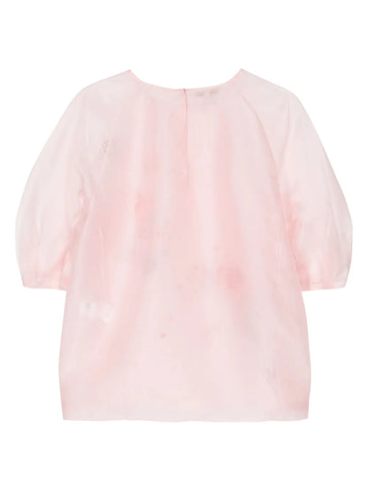 Floral-Print Organza Blouse