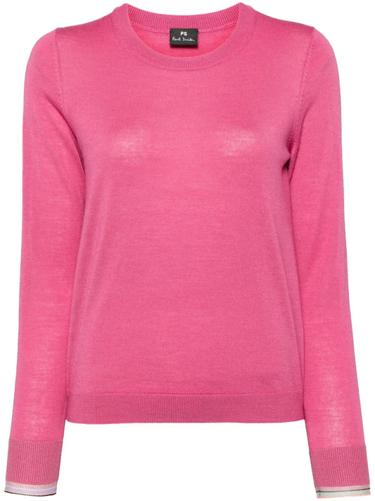Ribbed-Edge Wool-Blend Jumper