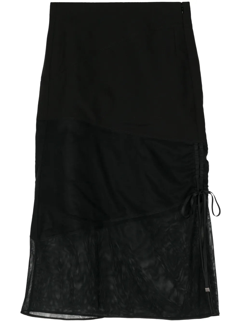Panelled Wool Midi Skirt