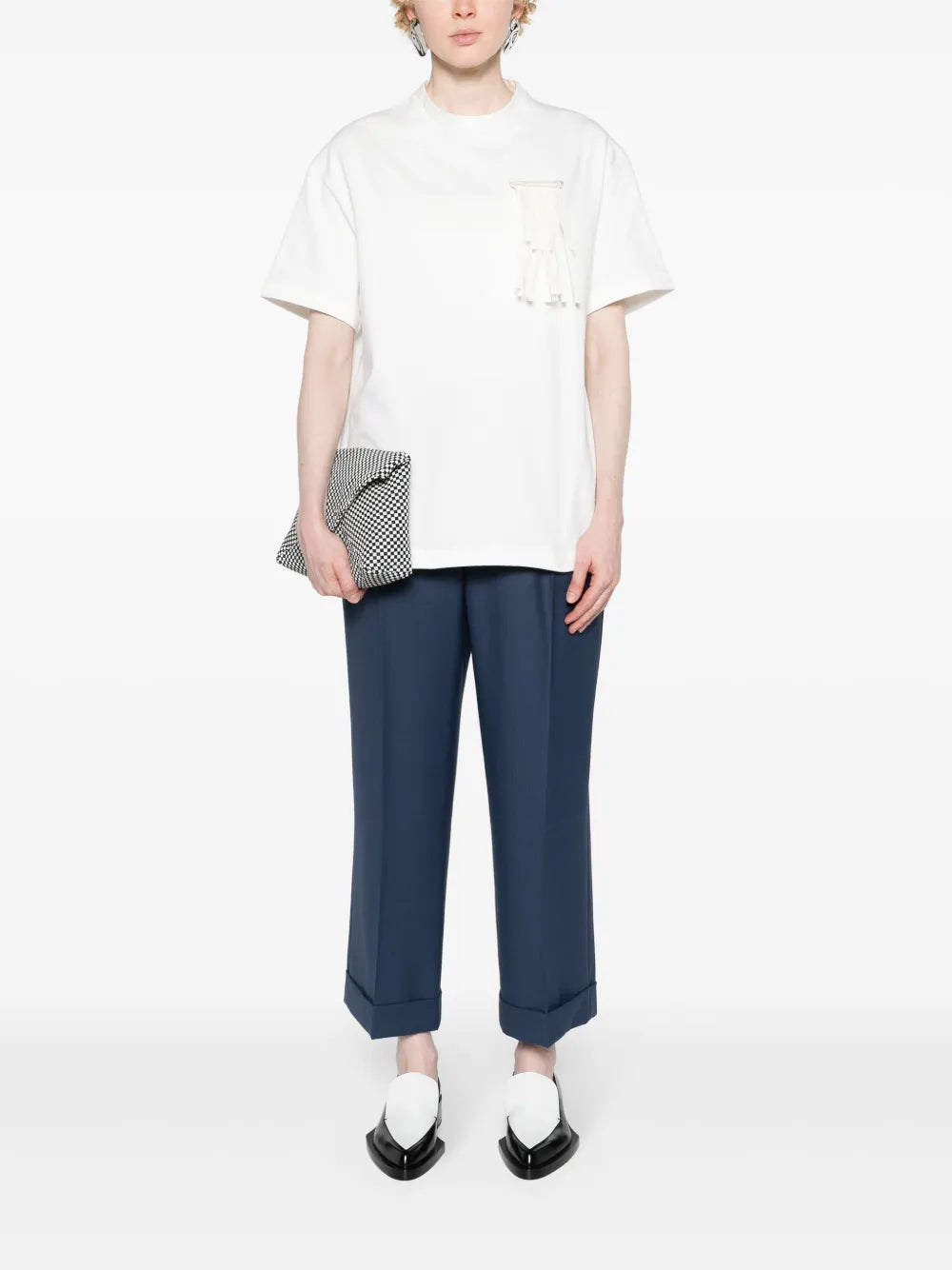 Brooch-Detailed Cotton T-Shirt