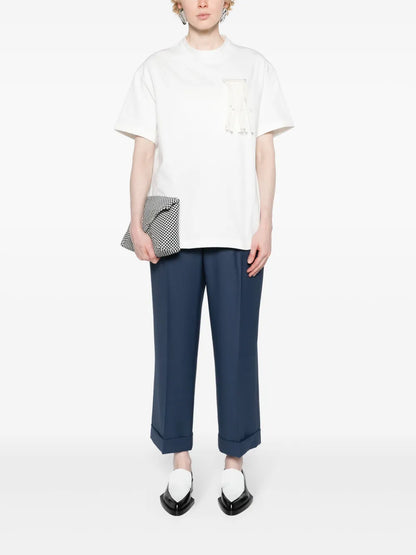 Brooch-Detailed Cotton T-Shirt