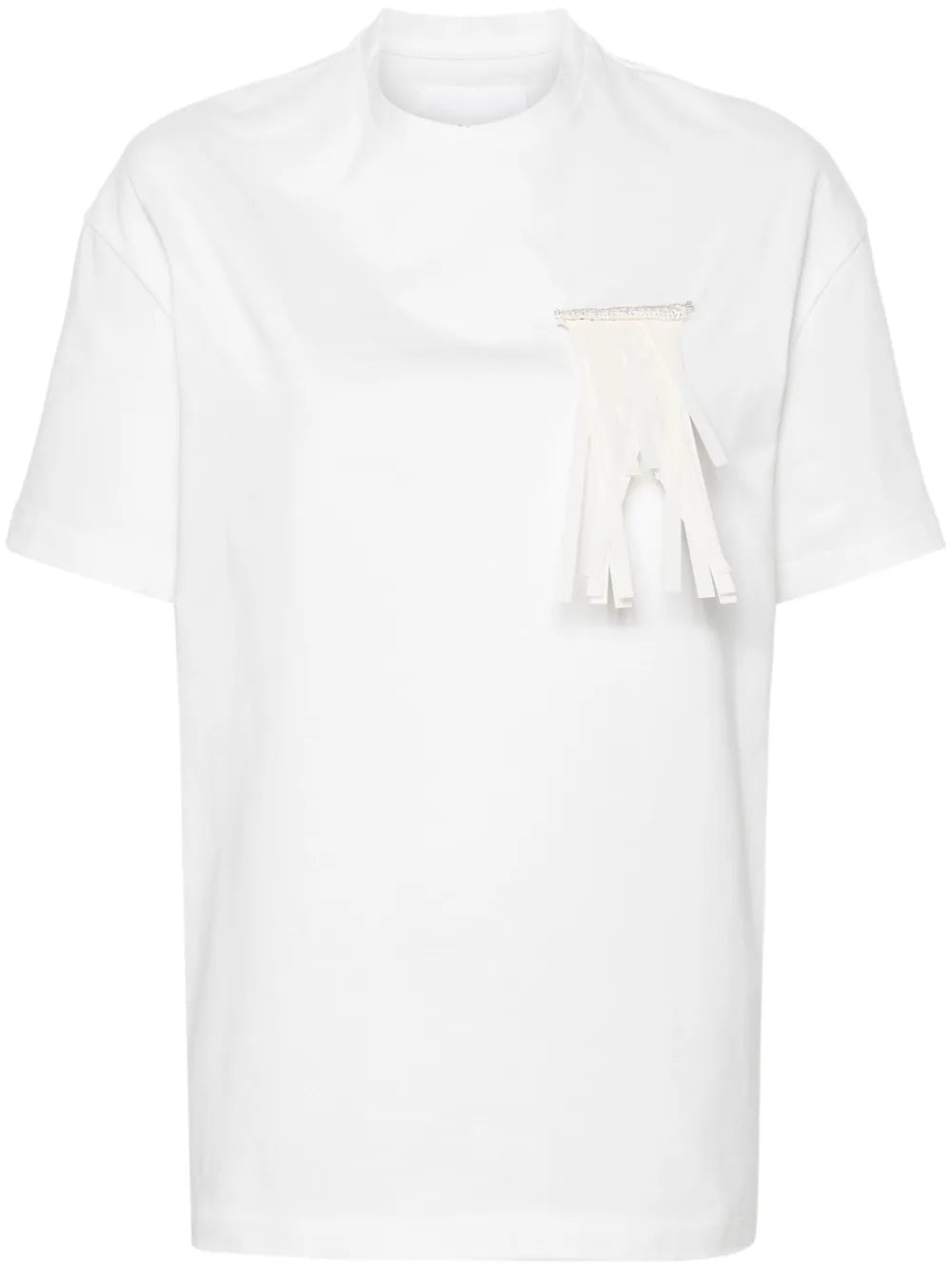 Brooch-Detailed Cotton T-Shirt
