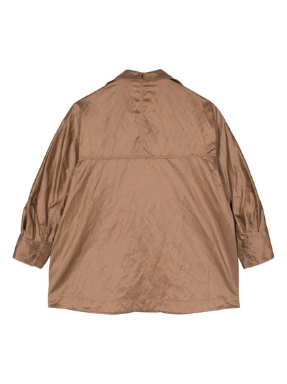 Knot-Detail Crinkled Shirt