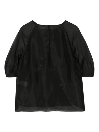 Floral-Print Organza Blouse