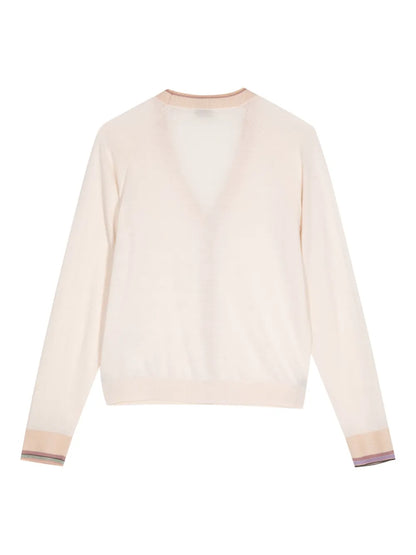 Stripe-Trimmed Cardigan