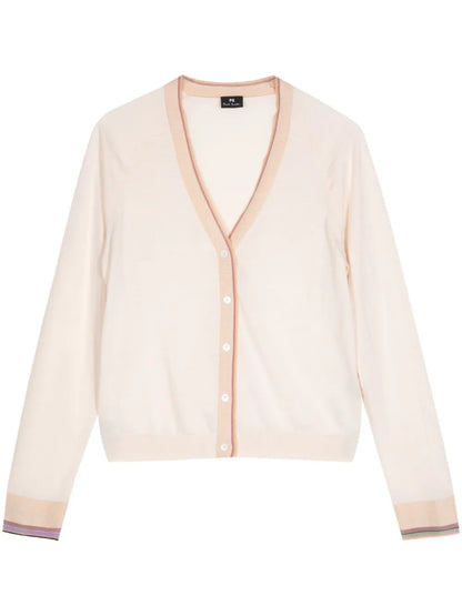 Stripe-Trimmed Cardigan
