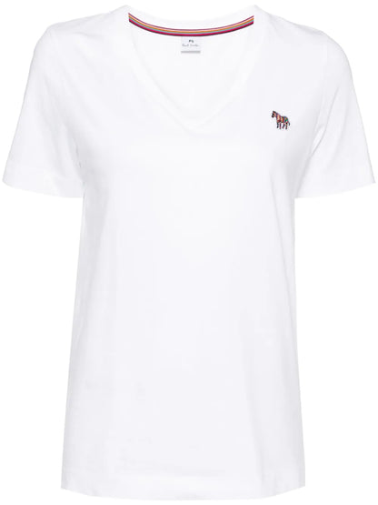 Logo-Embroidered V-Neck T-Shirt