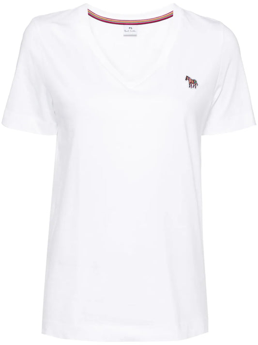 Logo-Embroidered V-Neck T-Shirt