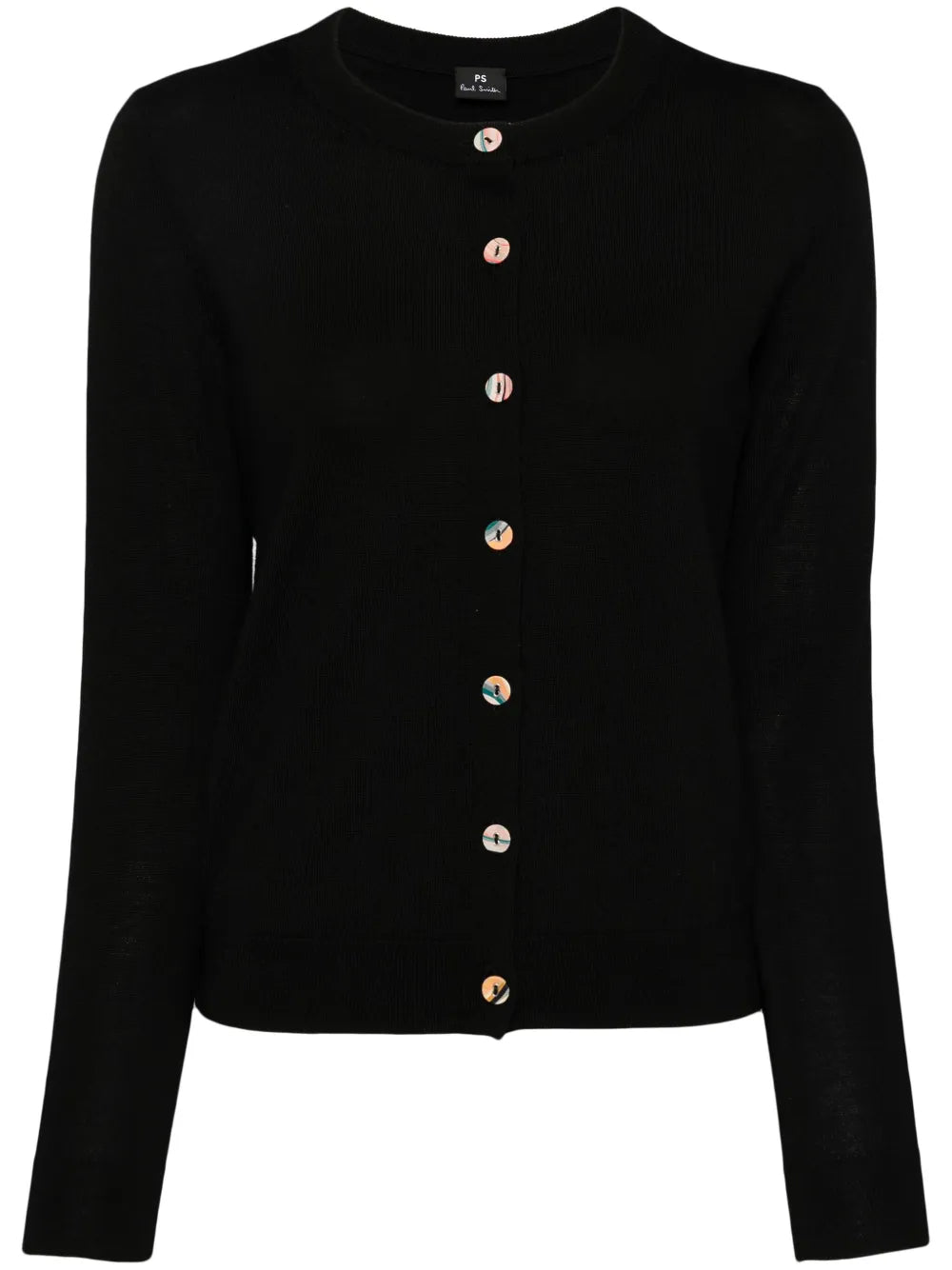 Ribbed-Edge Wool Cardigan