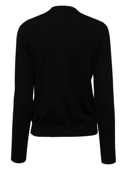 Ribbed-Edge Wool Cardigan
