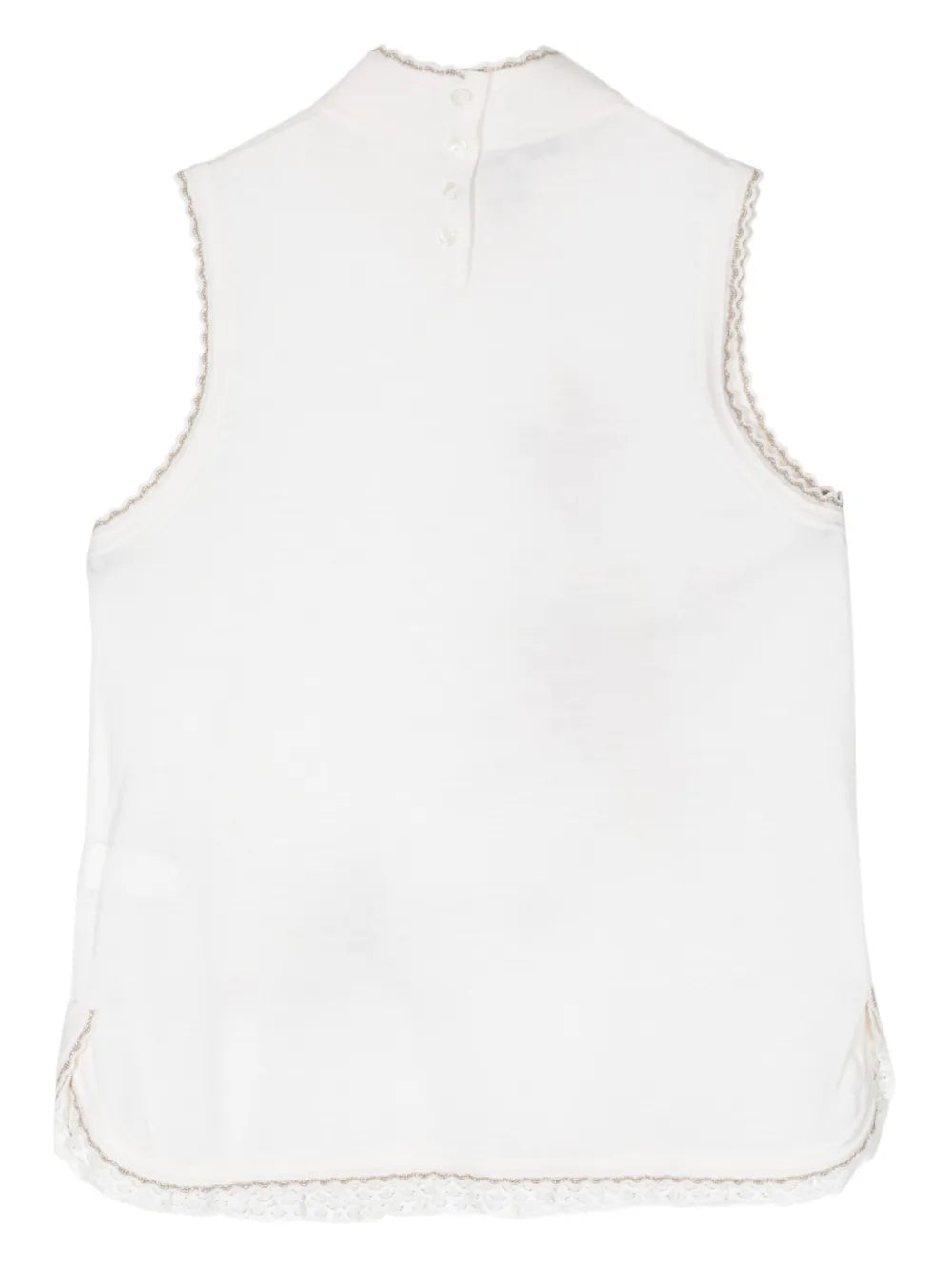 Floral-Embroidered Knit Vest