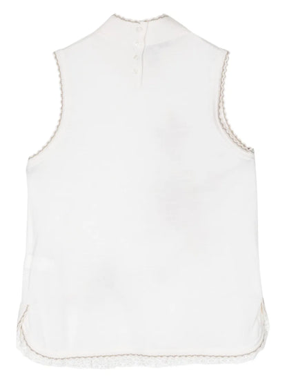 Floral-Embroidered Knit Vest
