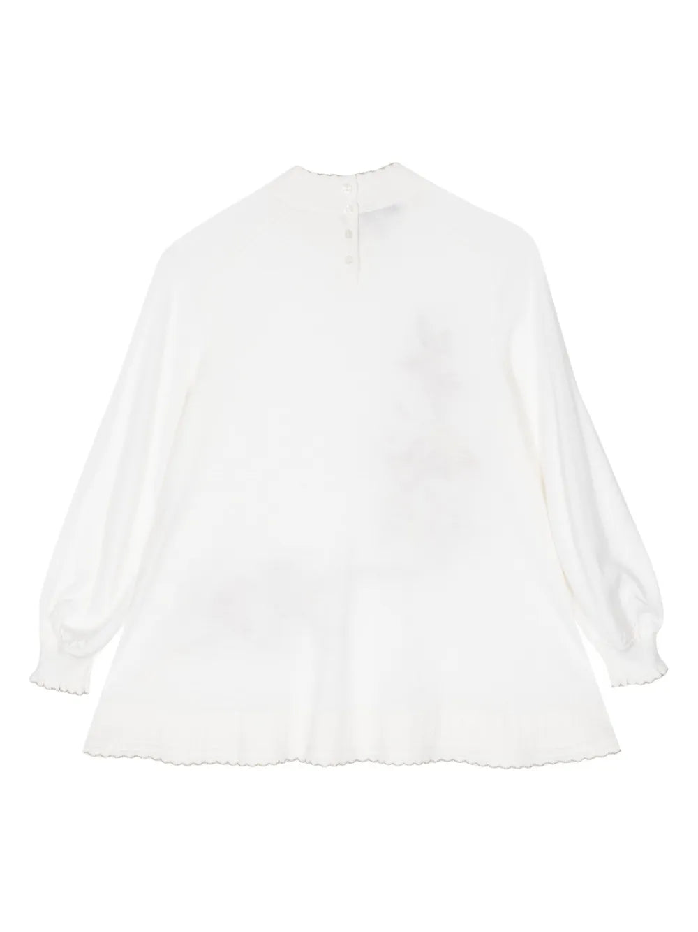 Floral-Embroidered Split-Neck Jumper