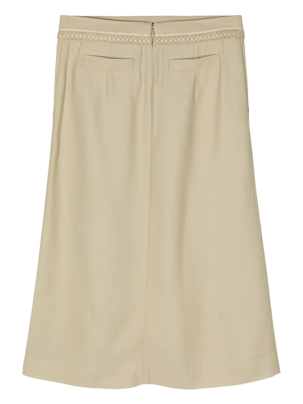 Panelled Wool Midi Skirt