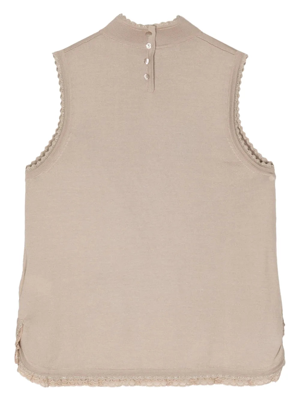 Floral-Embroidered Knit Vest