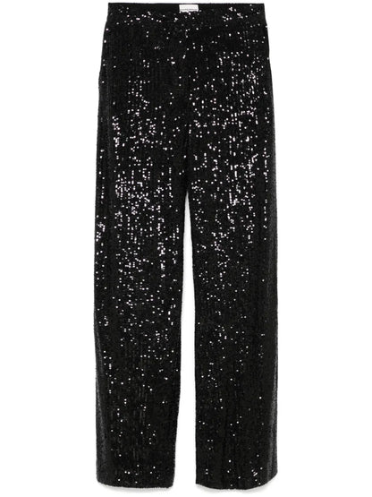 Sequin Straight-Leg Trousers