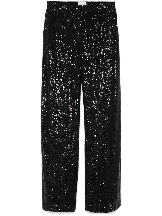 Sequin Straight-Leg Trousers