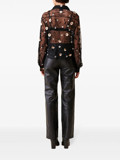 Embroidered Sheer Shirt