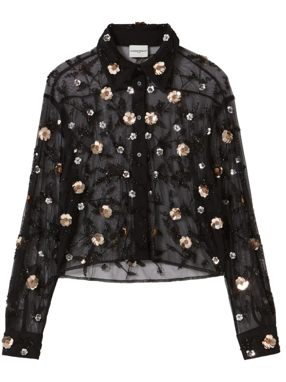 Embroidered Sheer Shirt