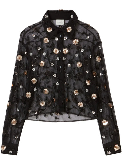 Embroidered Sheer Shirt