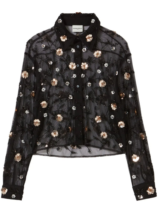 Embroidered Sheer Shirt