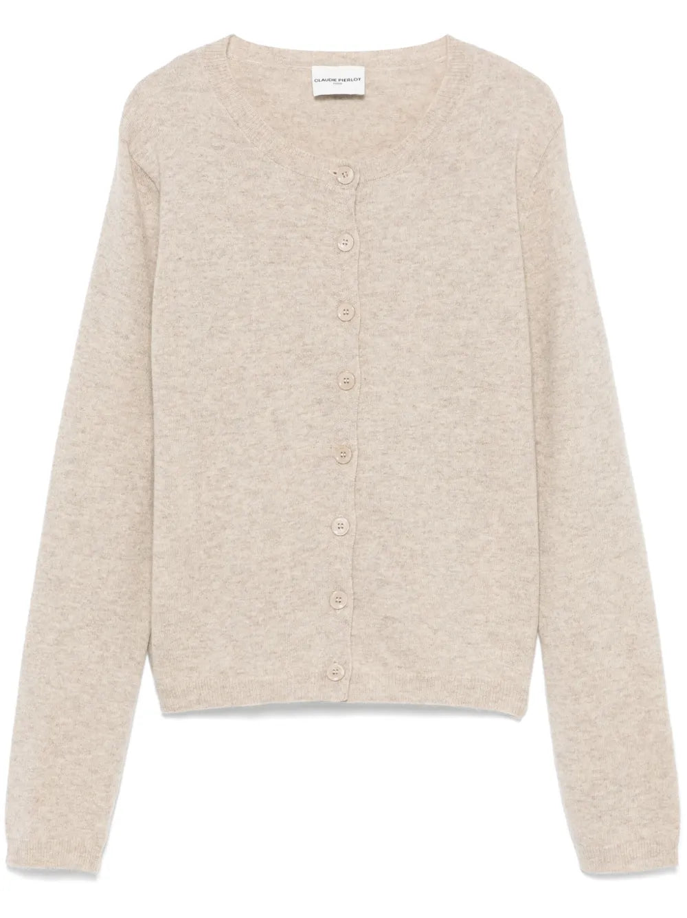 Logo-Embroidered Wool Cardigan