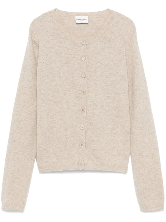 Logo-Embroidered Wool Cardigan
