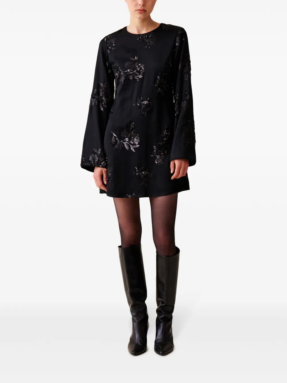 Embroidered Sequins Mini Dress