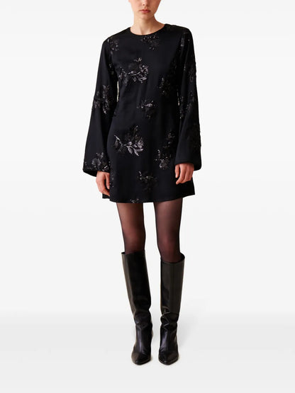 Embroidered Sequins Mini Dress