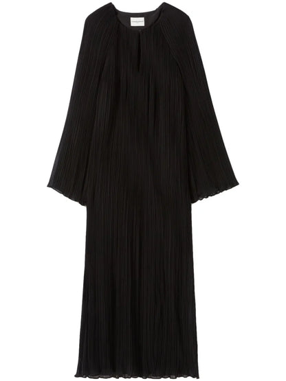 Sheer Pleated Maxi Dress