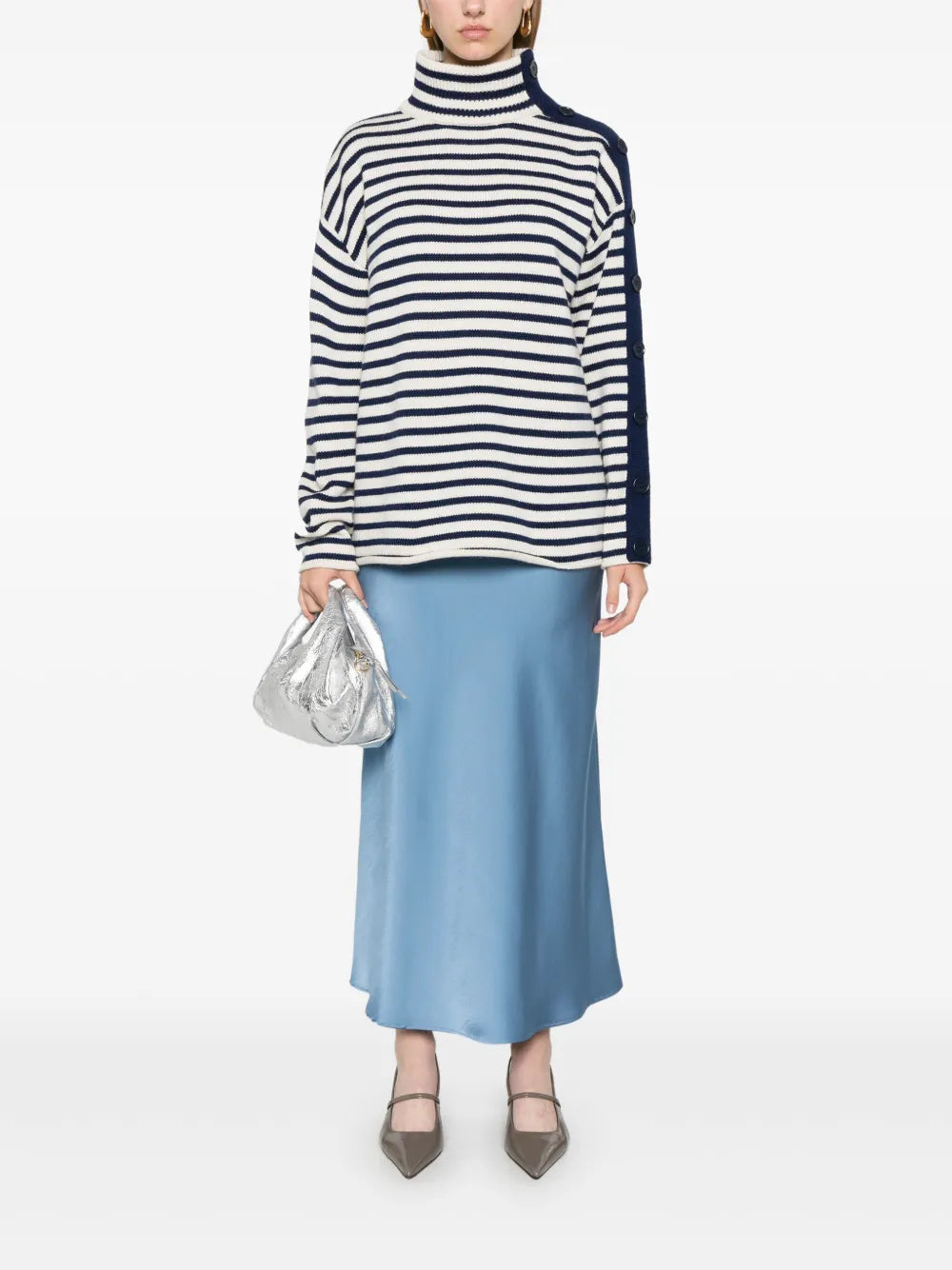 High-Neck Striped Jumper