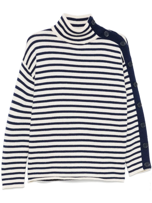 High-Neck Striped Jumper