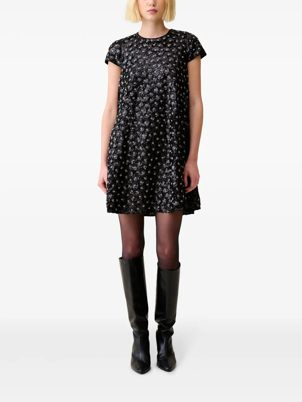 Embroidered Mini Dress