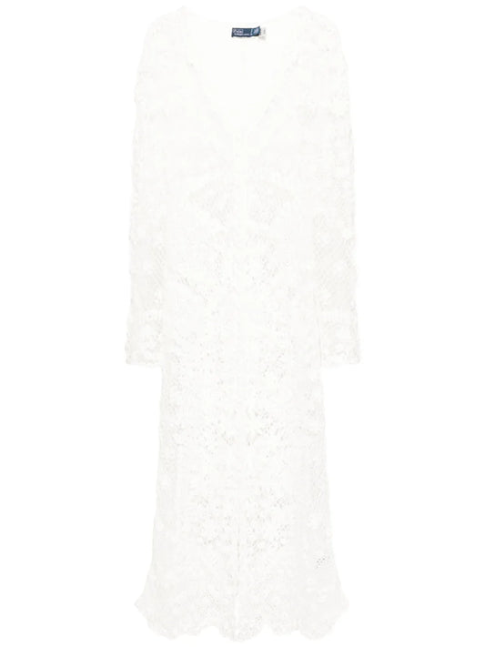 Crochet-Knit Midi Dress
