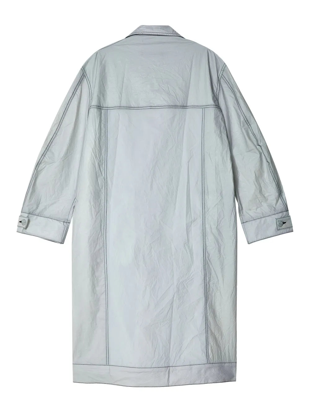 Crinkled Single-Breasted Trenchcoat