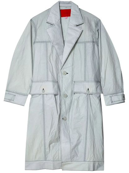 Crinkled Single-Breasted Trenchcoat