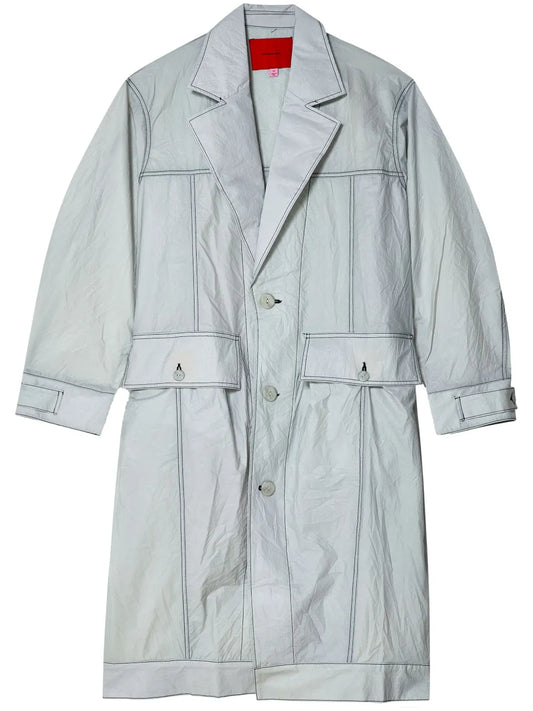 Crinkled Single-Breasted Trenchcoat
