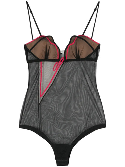 Strap-Detail Mesh Body