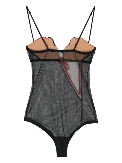 Strap-Detail Mesh Body