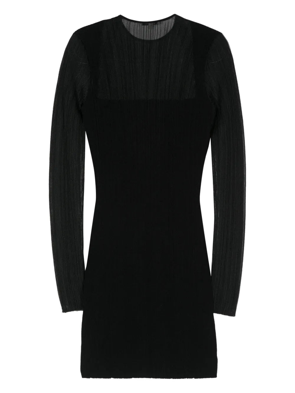 Ribbed Plissé Mini Dress