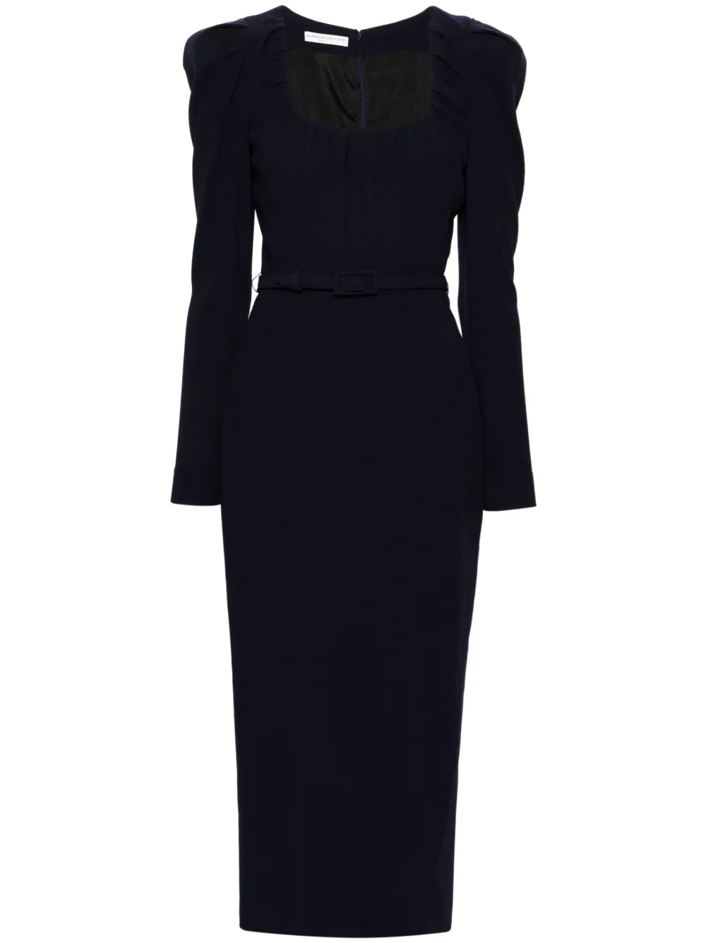 Scoop-Neck Belted Midi Dress