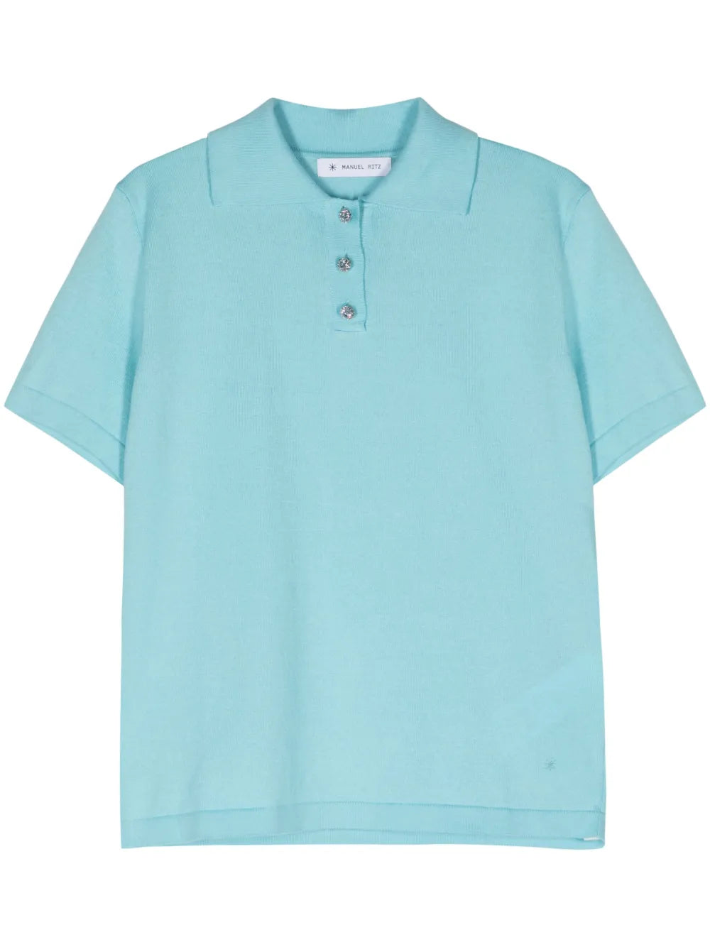 Fine-Knit Polo Top