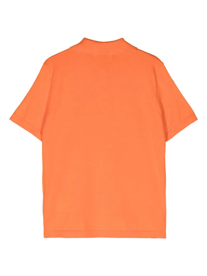Fine-Knit Polo Top